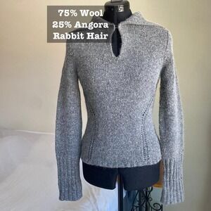 Merino Wool & Angora Knit Sweater 100% natural fibers – size S